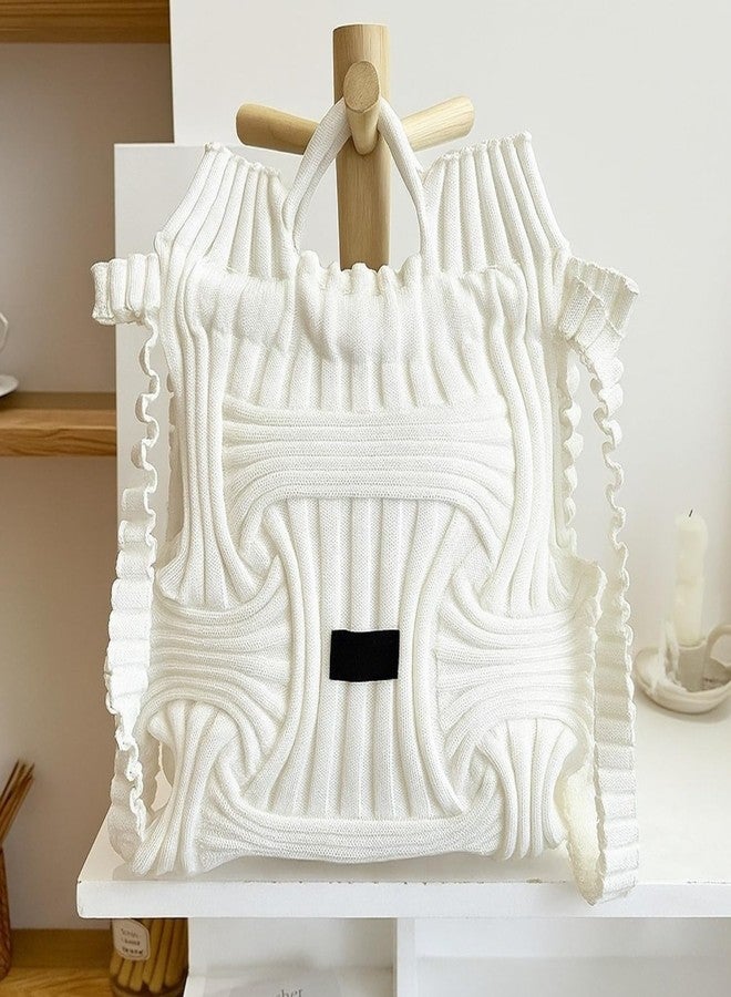 KIDWILL 1pc Trendy Knitted Tote Bag for Women - Stylish Handbag with Shoulder Strap, Casual Travel Purse, Daily Shopping & Office Bag, Hand-Crochet Spacious Bohemian Bags for Women (Brown) - Image 3